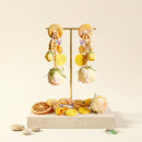Yellow Oversized Flower Butterfly Drop Earrings
