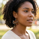 Silver Queen Raised Fist Fish Hook Earrings