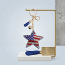 USA Patriotic Star Padded Keychain Bag Clip