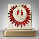 Red Glass Crystal Collar Red Carpet Necklace Set