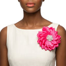 Brooch Fuchsia Flower Pearl Clip and Pin for Women