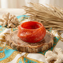 Bangle Vintage Orange Resin Wavy Chunky Bracelet