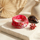 Bangle Vintage Red Resin Wavy Chunky Bracelet