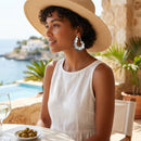 Chunky Silver Textured Segmented Hoop Earrings