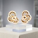 Chunky Gold Interlocking Knot 80s Stud Earrings