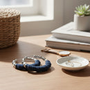 Hoop Denim Jeans Silver Bamboo Texture Earrings
