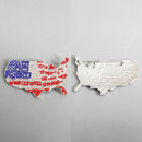 USA Map Silver Rhinestone Patriotic Brooch Pin